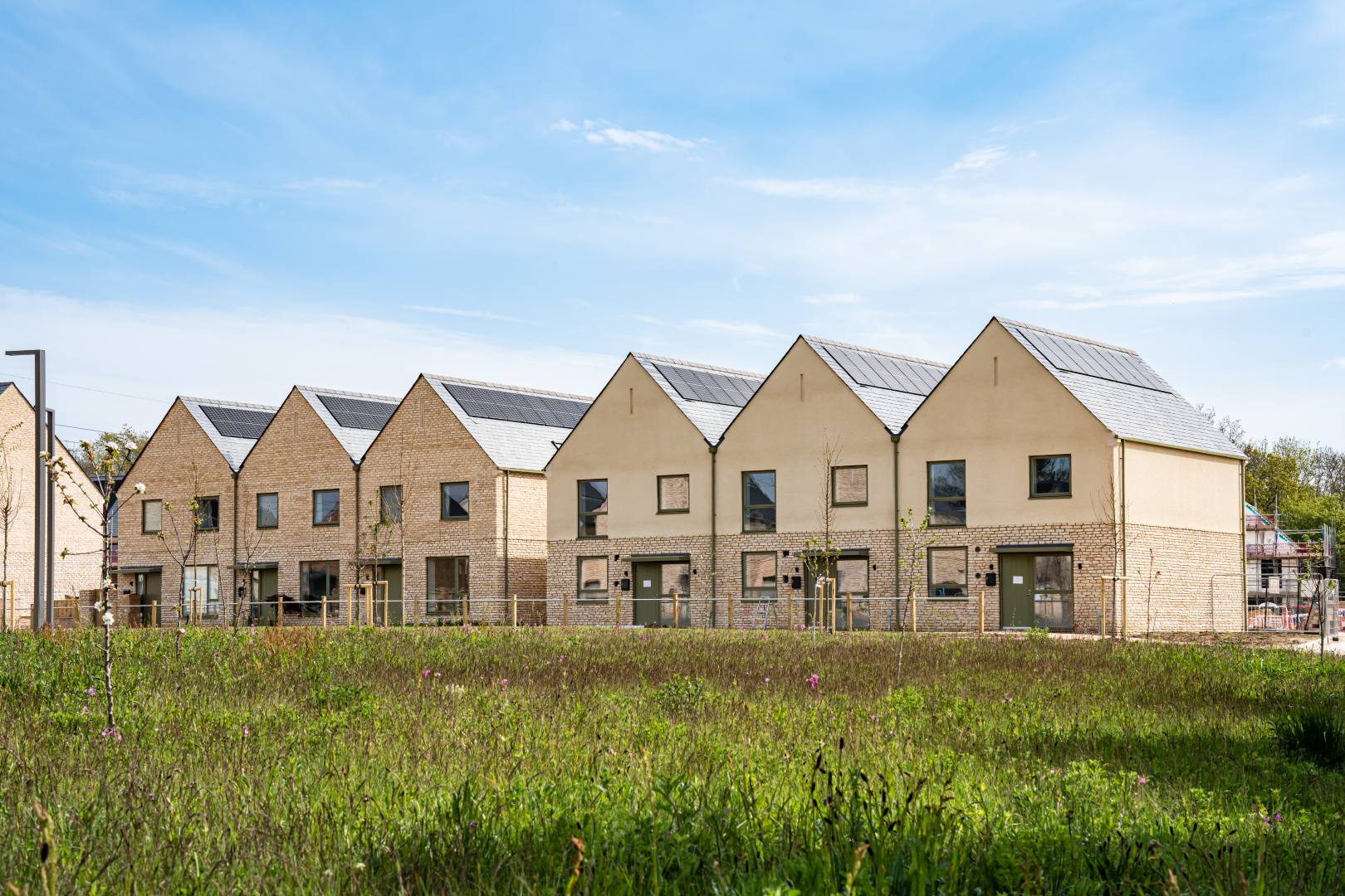 A row of donaldson timber systems homes